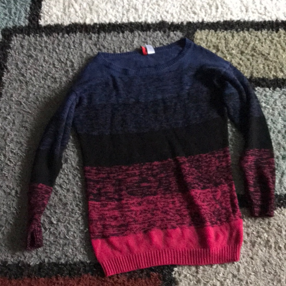 Black, Pink, Blue Sweater